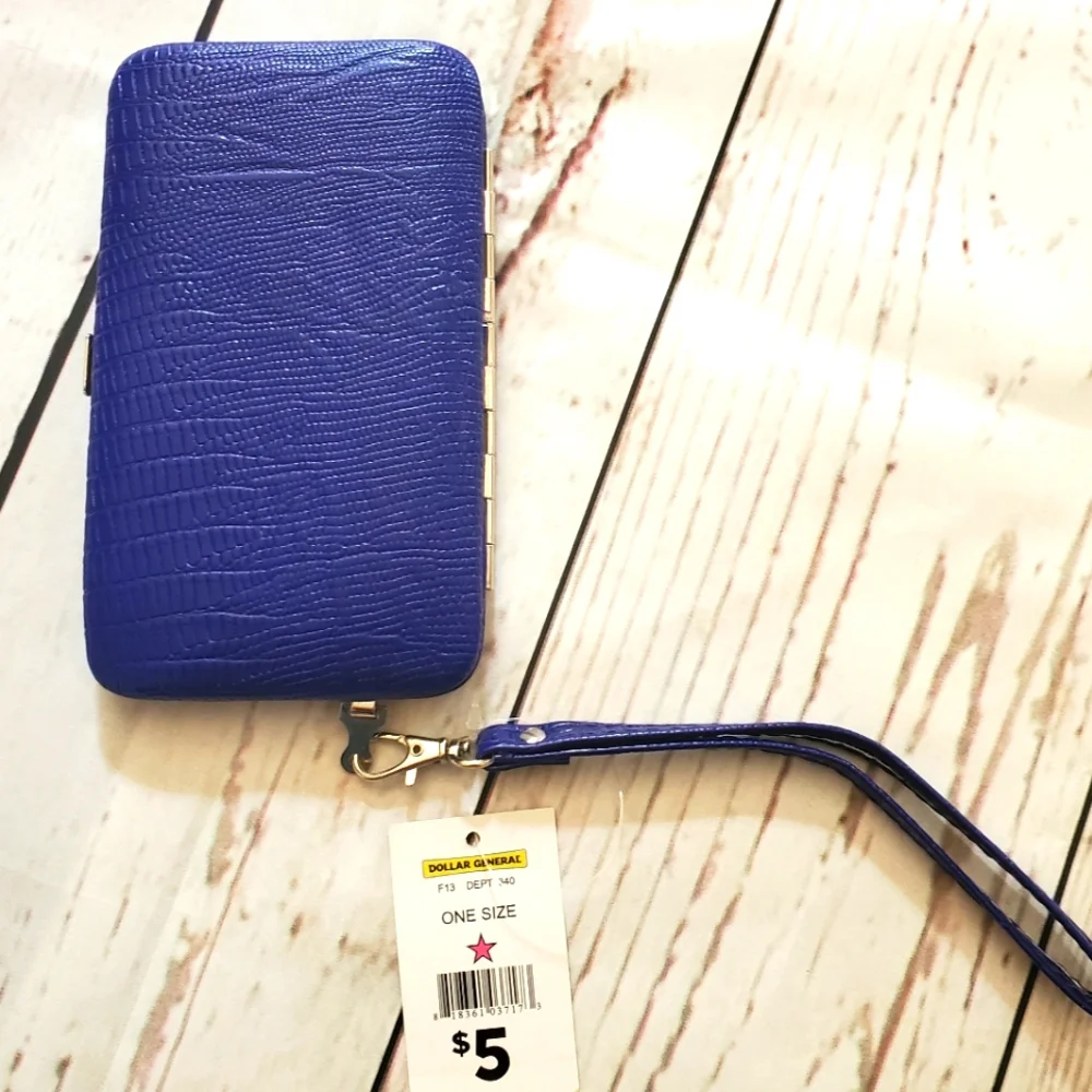 Snake print vinyl cell phone case wallet blue